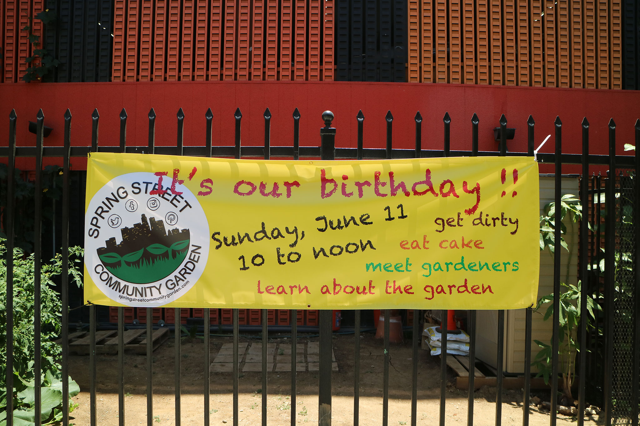 Birthday event at the Spring Street Communtiy Garden