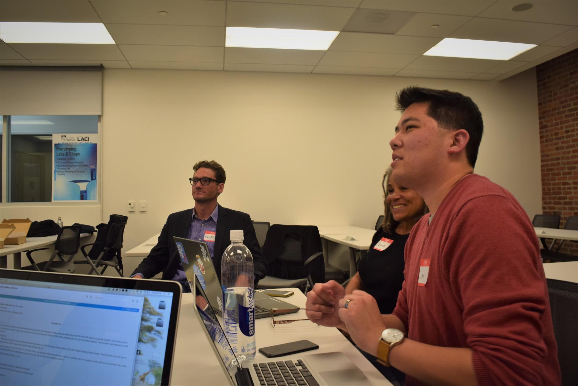 Food Oasis LA team members talking with CNN Tech